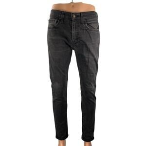 Levi's Men's Black Washed Slim Fit Tapered Leg Casual Y2K Denim Jeans Size 32